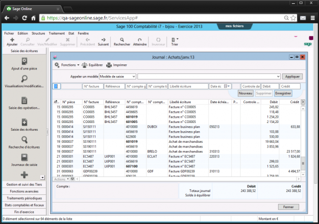 Sage comptabilité 100 journal achat